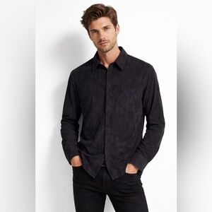 John Varvatos Goat Skin Suede Shirt Jacket Black NWOT- Men's EU 56/ US 46 XL